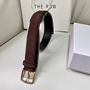 Fortok The Row Belt Suede Rouge With Gold Hardware - 1