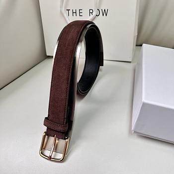 Fortok The Row Belt Suede Rouge With Gold Hardware