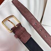 Fortok The Row Belt Suede Rouge With Gold Hardware - 5