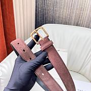 Fortok The Row Belt Suede Rouge With Gold Hardware - 4