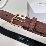 Fortok The Row Belt Suede Rouge With Gold Hardware - 3