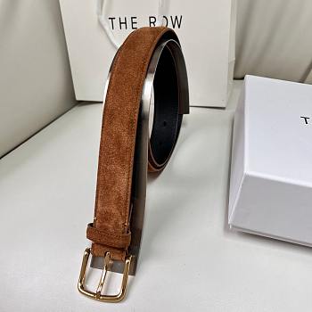 Fortok The Row Belt Suede Brown With Gold Hardware