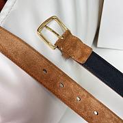 Fortok The Row Belt Suede Brown With Gold Hardware - 4