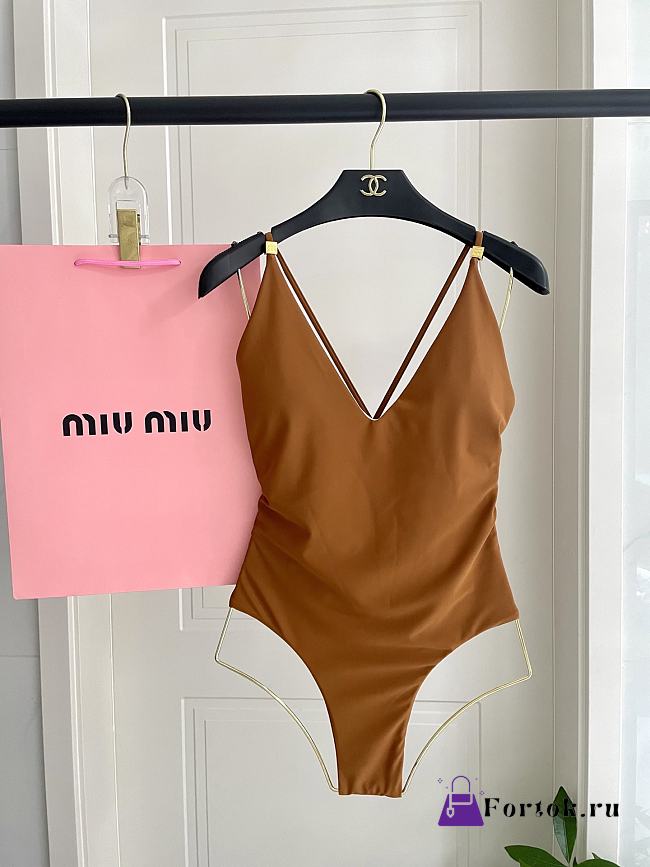 Fortok Miu Miu Swimsuit Brown - 1