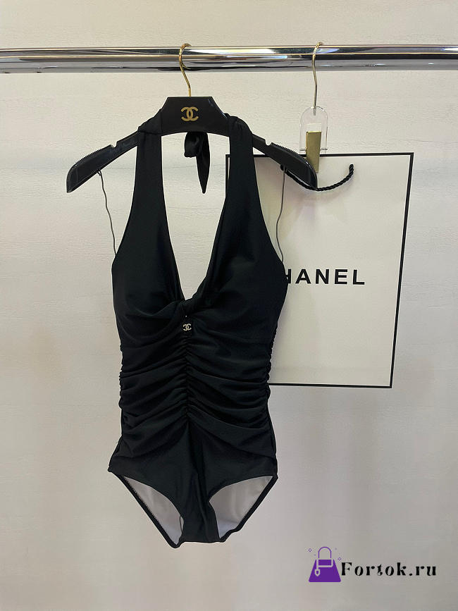 Fortok Chanel Swimsuit Black 02  - 1