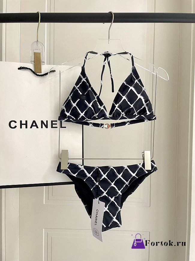 Fortok Chanel Bikini Caro Black And White - 1