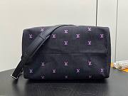 Fortok Louis Vuitton Speedy 40 Bandoulière Blason Denim 40*26*23Cm - 3