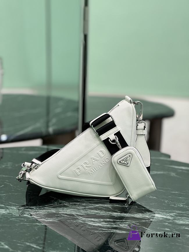 Fortok Prada Triangle Bag White 26×14×12cm - 1