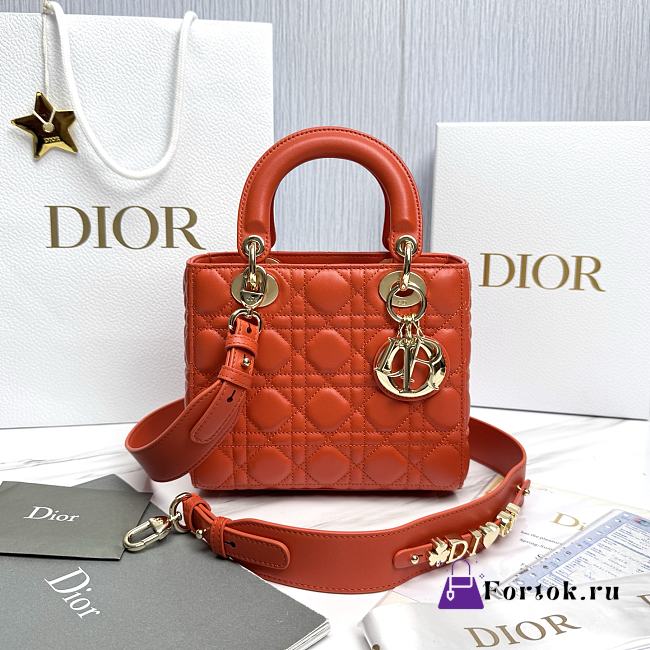 Fortok Dior Lady Dior ABC Bag Orange 20.5*8.5*17 cm - 1