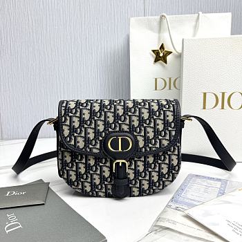 Fortok Dior - Bobby East-West Bag Azure Blue Box Calfskin 22×17×6cm