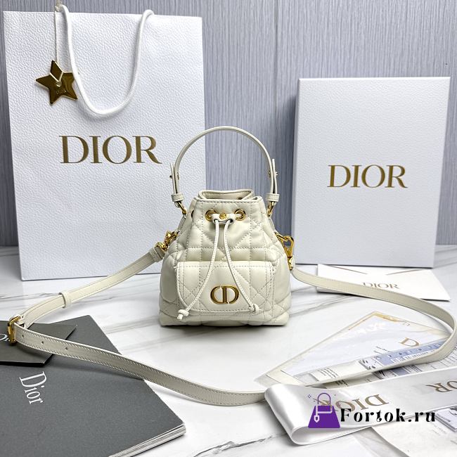 Fortok Dior Bucket Bag White 14*15*7cm - 1