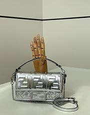 Fortok Fendi Baguette FF Logo Bag in Silver 19×4×12cm  - 1