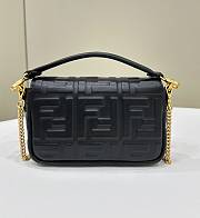 Fortok Fendi Baguette FF Logo Black Bag In Gold Hardware 19×4×12cm  - 5