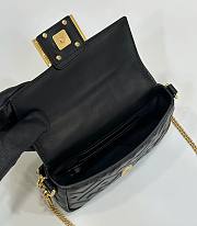 Fortok Fendi Baguette FF Logo Black Bag In Gold Hardware 19×4×12cm  - 2