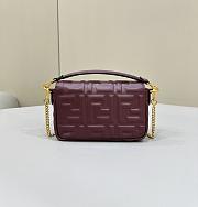 Fortok Fendi Baguette FF Logo Rouge Bag 19×5×12cm  - 5