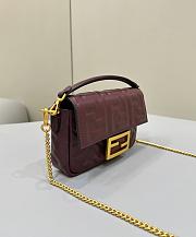 Fortok Fendi Baguette FF Logo Rouge Bag 19×5×12cm  - 4