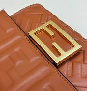 Fortok Fendi Baguette FF Logo Brown Bag 19×4×12cm  - 4