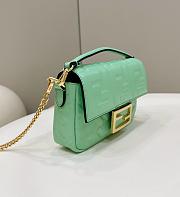 Fortok Fendi Baguette FF Logo Green Bag 19×4×12cm  - 3