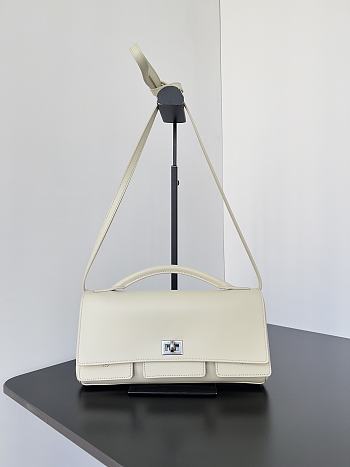 Fortok Balenciaga Bel Air Clutch White 26.9 x 13.9 x 5.3 cm