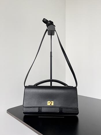 Fortok Balenciaga Bel Air Clutch Black With Gold Hardware 26.9 x 13.9 x 5.3 cm