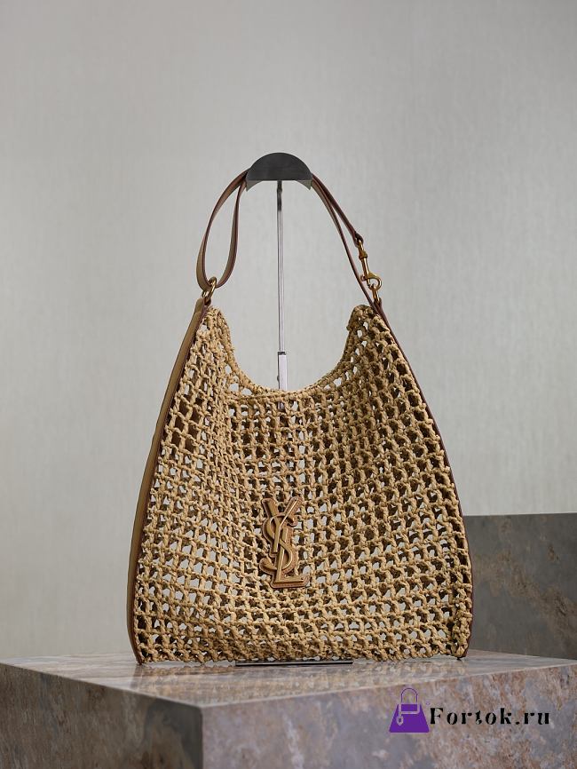 Fortok Saint Laurent Oxalis Raffia Shoulder Bag 37×40×3cm - 1