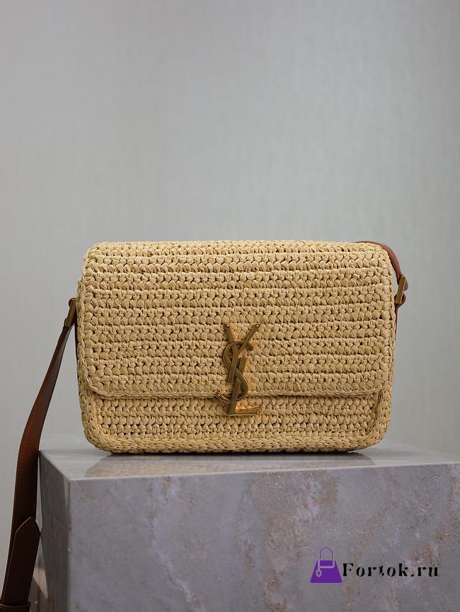 Fortok Saint Laurent Solferino Raffia Crossbody Bag 23×16×6cm - 1