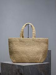 Fortok Saint Laurent Tote Women in Raffia Brown 41-50×43×17cm - 2