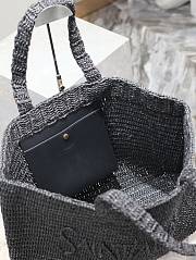 Fortok Saint Laurent Tote Women in Raffia Black 41-50×43×17cm - 4