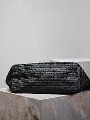 Fortok Saint Laurent Tote Women in Raffia Black 41-50×43×17cm - 2