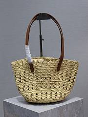 Fortok Saint Laurent Panier Raffia Brown 42×20×22cm - 1