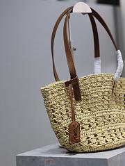 Fortok Saint Laurent Panier Raffia Brown 42×20×22cm - 6