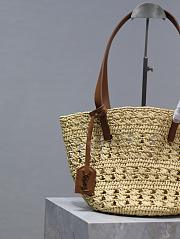 Fortok Saint Laurent Panier Raffia Brown 42×20×22cm - 5