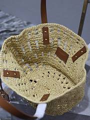 Fortok Saint Laurent Panier Raffia Brown 42×20×22cm - 3