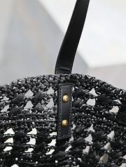 Fortok Saint Laurent Panier Raffia Black 42×20×22cm - 6