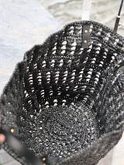 Fortok Saint Laurent Panier Raffia Black 42×20×22cm - 3