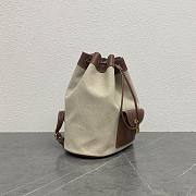 Fortok Loro Piana Extra Drawstring backpack L27 Natural/Caramel Sugar/Sun Gold 25x27x14cm  - 3