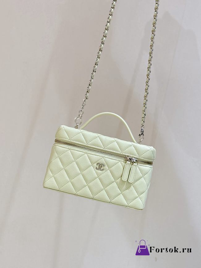 Fortok Chanel 25C LP Box Bag Caviar Yellow 14*19*5cm - 1