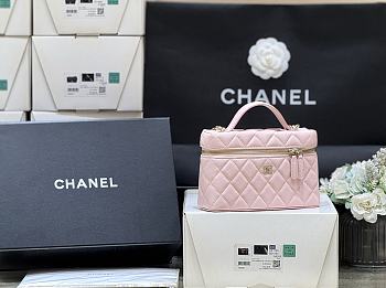 Fortok Chanel 25C LP Box Bag Caviar Pink 14*19*5cm