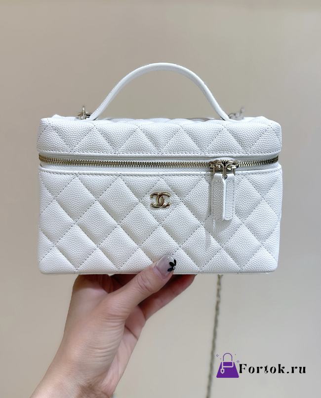 Fortok Chanel 25C LP Box Bag Caviar White 14*19*5cm - 1