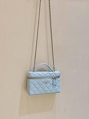 Fortok Chanel 25C LP Box Bag Caviar Blue 14*19*5cm - 1