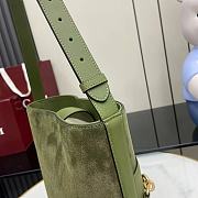 Fortok Gucci 73 Mini Suede Shoulder Bag Green 26 x 27.5 x 11.5 cm - 3