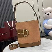 Fortok Gucci 73 Mini Suede Shoulder Bag Brown 26 x 27.5 x 11.5 cm - 1