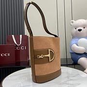 Fortok Gucci 73 Mini Suede Shoulder Bag Brown 26 x 27.5 x 11.5 cm - 4