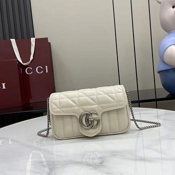 Fortok Gucci Marmont White 16.5*10.2*5.1cm