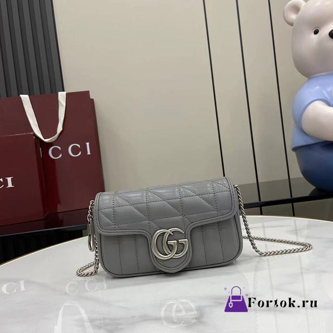 Fortok Gucci Marmont Grey 16.5*10.2*5.1cm - 1