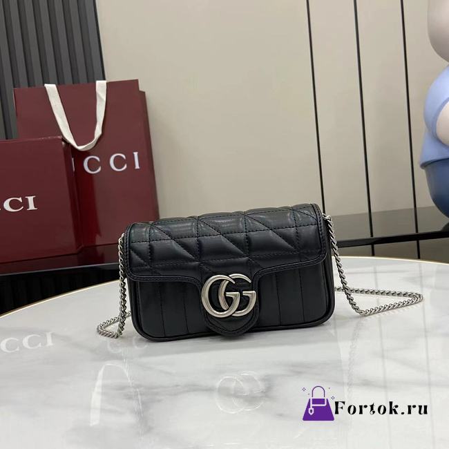 Fortok Gucci Marmont Black 16.5*10.2*5.1cm - 1