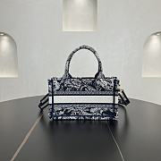 Fortok Dior Tote Book Bag Navy Blue 22.5 x 15 x 6 cm  - 5