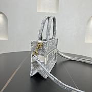 Fortok Dior Tote Book Bag Grey 22.5 x 15 x 6 cm  - 4