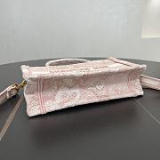 Fortok Dior Tote Book Bag Pink 22.5 x 15 x 6 cm  - 6