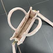 Fortok Dior Tote Book Bag Pink 22.5 x 15 x 6 cm  - 5